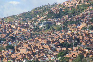 Fototapeta na wymiar Panorámica, sector oriental. Medellín, Colombia.