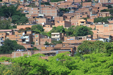 Fototapeta na wymiar Panorámica, sector oriental. Medellín, Colombia.