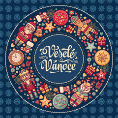 Vesele vanoce -  greeting cards. Xmas in the Czech Republic. 