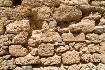 a fragment of the fortress wall jousting on the island of Rhodes in Greece