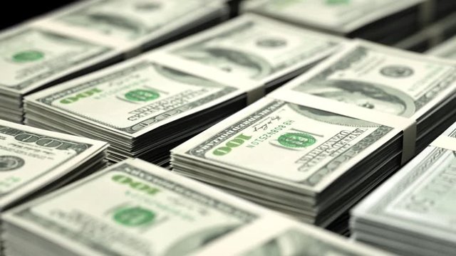 the pack of dollars close up 3D render