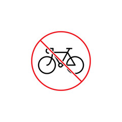 no bicycle sign on white background