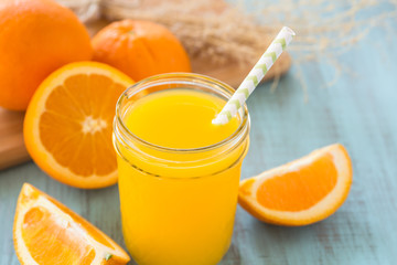 Close Up Glass Of Orange Juice Breakfast Drink