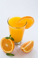Glass of Fresh Orange Juice Isolated on White