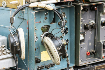 Headphones and an old military radio station