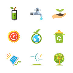 flat eco icons