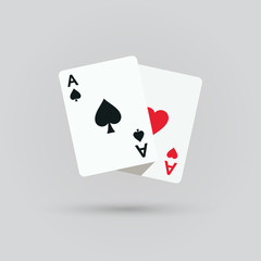 Two aces. Winning poker hand