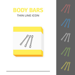 Simple line stroked handle body bars vector icon