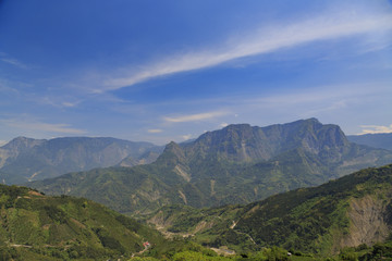 Big mountain of country side scene at Chiayi Country near Alishan