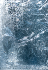 Frosty patterns on glass in winter