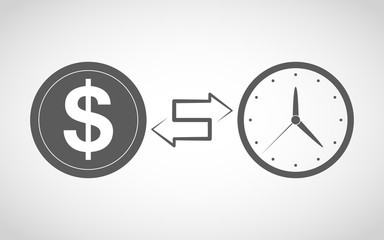 Time is money icon. Vector illustration