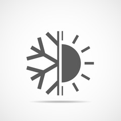 Hot and cold icon. Vector illustration