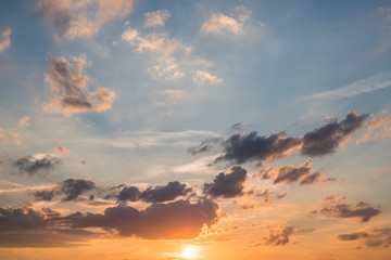 Fototapeta na wymiar sunset sky panorama - scenic sky 