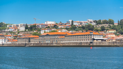 Obraz premium Porto, Portugal, panorama of the river Douro and tiles roofs 
