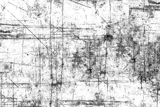 Black and white grunge background. Texture of black and white lines, scratches, scuffs. Urban style of the old surface with scratches