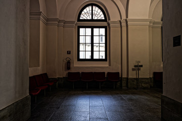 Fototapeta premium Fort Bard, Valle d'Aosta, Italy - August 18, 2017: Historic military construction defence Fort Bard. Touristic medieval fortress in Italian Alps. Location of the Avengers: Age of Ultron film.