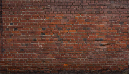Fototapeta na wymiar Red old brick wall background
