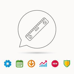 Level tool icon. Horizontal measurement sign.