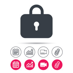 Lock icon. Privacy locker sign.