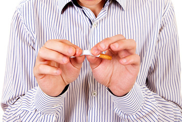 Fototapeta premium Man with a Broken Cigarette