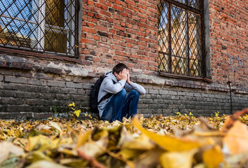 Fototapeta premium Sad Teenager outdoor