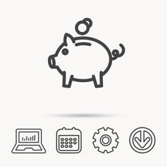 Piggy bank icon. Money economy sign.