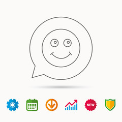 Smile icon. Positive happy face sign.