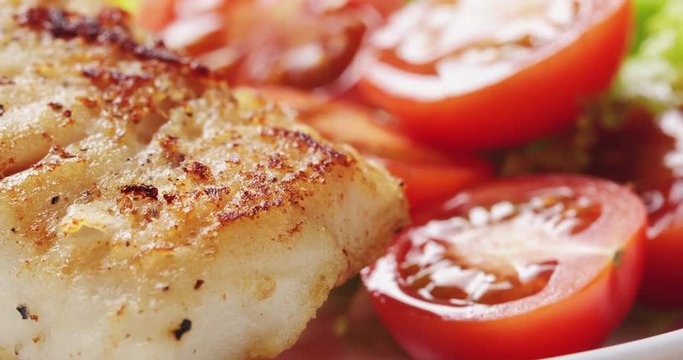 roasted codfish fillet with vegetables