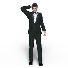 タキシードの男性