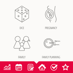 Pregnancy, family and family planning icons.
