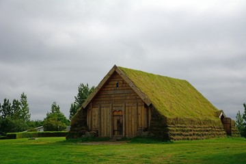Fototapeta na wymiar Reconstruction of a medieval church, Skalholt, Iceland