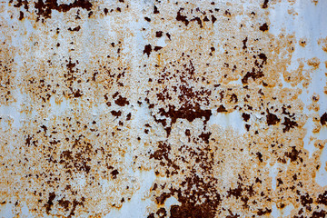 surface of rusty iron with remnants of old paint, chipped paint, texture background