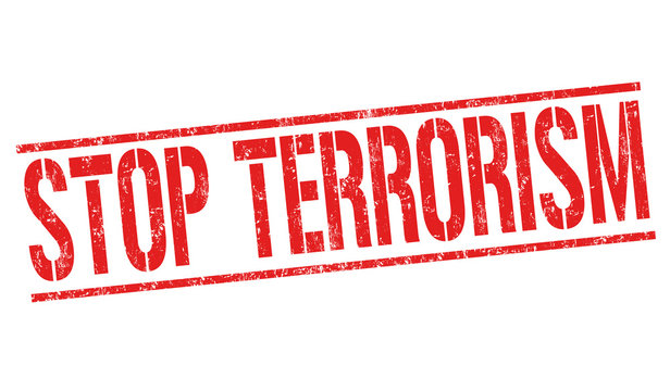 Stop terrorism sign or stamp