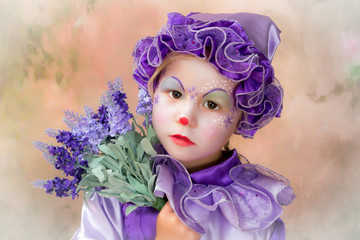 Lavender clown girl