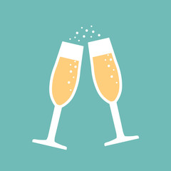 champagne glasses icon - vector illustration