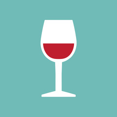 glass of red wine- vector illustration