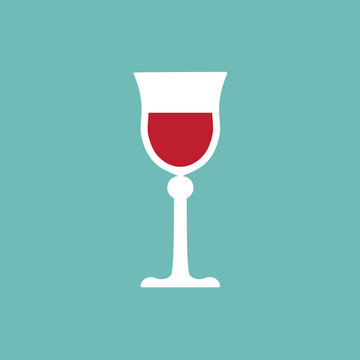 glass of red wine- vector illustration