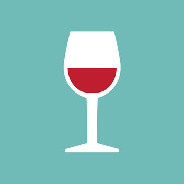 glass of red wine- vector illustration
