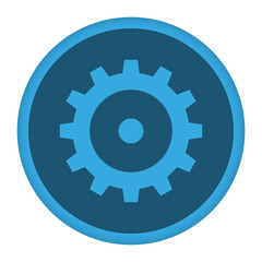 App Icon blau Zahnrad wenige Zähne