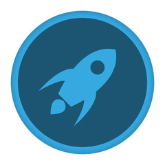 App Icon blau Rakete