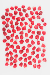 Background from raspberries, isolated