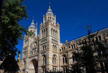Impressive building of the Natural History Museum in London, England