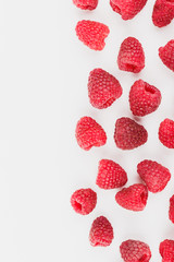 Background from raspberries, isolated