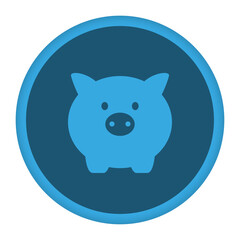 App Icon blau Sparschwein