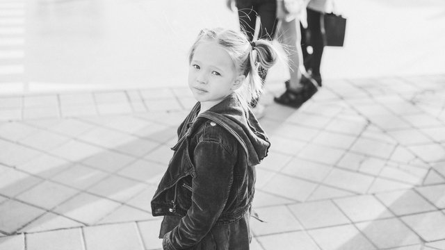 Cute little girl with pigtails