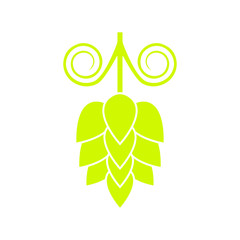 Hops flower or strobiles icon isolated on white background. Hop beer sign. Vector illustration.