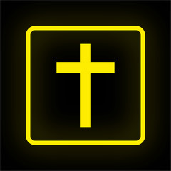 Neon Button App - Kreuz Religion