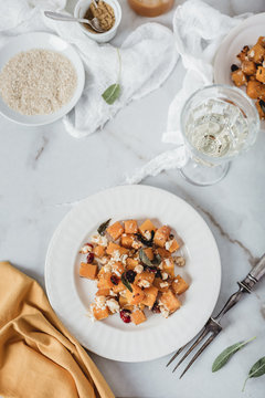 Roasted pumpkin with cheese