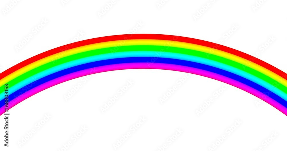 Wall mural animation set of 3 motion rainbow on white background with alpha-matte. nature design.