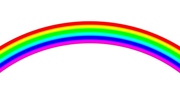 animation set of 3 motion rainbow on white background with alpha-matte. Nature design.